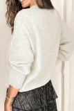 Casual Solid Lace Split Joint Buckle V Neck Tops