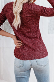 Casual Solid Split Joint Buttons O Neck Tops