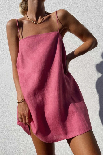 Casual Solid Draw String Strapless A Line Dresses