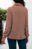 Fashion Casual Solid Split Joint V Neck T-Shirts