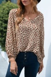 Fashion Casual Print Split Joint V Neck Tops