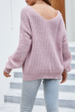 Casual Solid Split Joint Pocket V Neck Tops