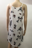 Casual Print Split Joint V Neck A Line Dresses