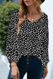 Fashion Casual Print Split Joint V Neck Tops