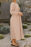 Fashion Elegant Plaid Split Joint Square Collar A Line Dresses