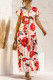 Fashion Casual Print Split Joint V Neck A Line Dresses