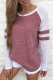 Casual Patchwork  Contrast O Neck Tops