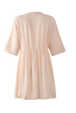 Casual Solid Pocket Buckle V Neck A Line Dresses