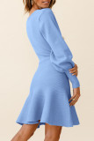 Fashion Celebrities Solid Patchwork O Neck A Line Dresses