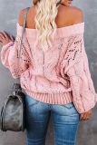 Casual Street Solid Split Joint Off the Shoulder Tops