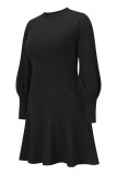 Fashion Celebrities Solid Patchwork O Neck A Line Dresses