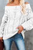 Casual Street Solid Split Joint Off the Shoulder Tops