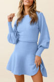 Fashion Celebrities Solid Patchwork O Neck A Line Dresses