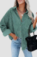 Casual Street Solid Pocket Buckle Turndown Collar Tops