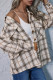 Fashion Casual Plaid Patchwork Turndown Collar Tops