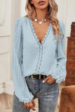 Fashion Street Solid Split Joint V Neck Tops