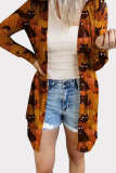 Fashion Street Print Buckle Asymmetrical Tops