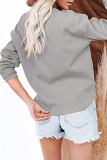 Casual Solid Split Joint Buckle O Neck Tops