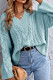 Fashion Casual Solid Split Joint V Neck Tops