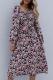Elegant Floral Frenulum Fold Square Collar A Line Dresses