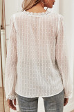 Fashion Street Solid Split Joint V Neck Tops