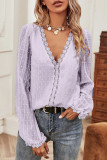 Fashion Street Solid Split Joint V Neck Tops
