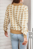 Fashion Casual Print Split Joint O Neck Tops