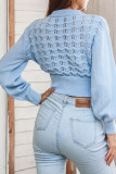 Fashion Casual Solid Split Joint O Neck Tops