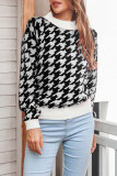 Fashion Casual Print Split Joint O Neck Tops