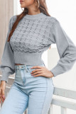 Fashion Casual Solid Split Joint O Neck Tops