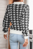Fashion Casual Print Split Joint O Neck Tops