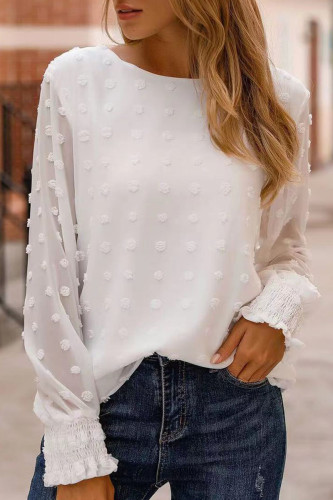 Fashion Casual Solid Split Joint O Neck Tops