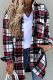 Casual Vintage Plaid Split Joint Buckle Turndown Collar Outerwear