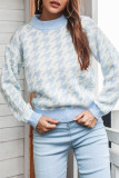 Fashion Casual Print Split Joint O Neck Tops
