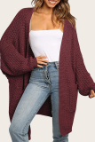 Casual Solid Split Joint Pocket V Neck Tops Sweater