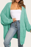 Casual Solid Split Joint Pocket V Neck Tops Sweater