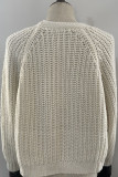 Fashion Casual Solid Split Joint V Neck Tops