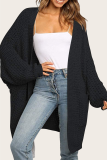 Casual Solid Split Joint Pocket V Neck Tops Sweater