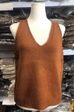 Casual Solid Basic V Neck Tops Sweater
