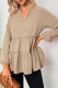 Fashion Casual Solid Split Joint V Neck Tops