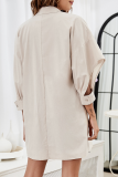 Casual Solid Hollowed Out Strap Design Turndown Collar Outerwear