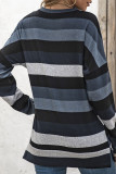 Fashion Casual Striped Split Joint O Neck Tops