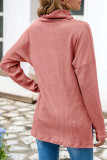 Fashion Casual Solid Split Joint Turtleneck T-Shirts