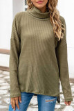 Fashion Casual Solid Split Joint Turtleneck T-Shirts