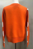 Casual Print Buckle  Contrast O Neck Tops