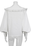 Fashion Celebrities Solid Split Joint Peter Pan Collar Tops