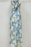 Elegant Floral Fold Stringy Selvedge Off the Shoulder A Line Dresses