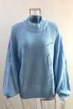 Casual Solid Hollowed Out Split Joint O Neck Tops