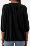 Casual Solid Split Joint Fold O Neck T-Shirts