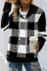 Casual Plaid Split Joint Draw String Turndown Collar Tops